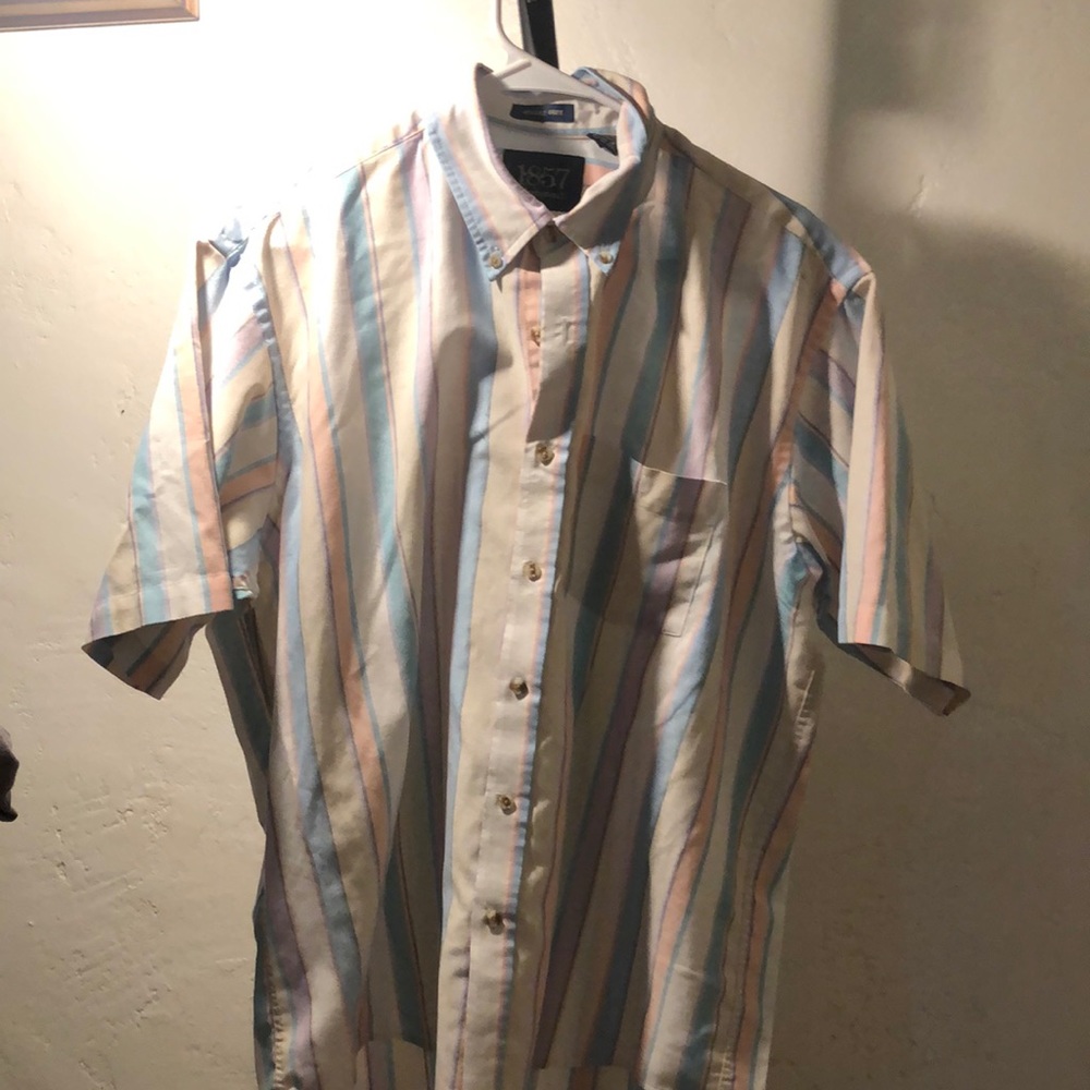 Men’s 1857 brand button up short sleeve shirt
